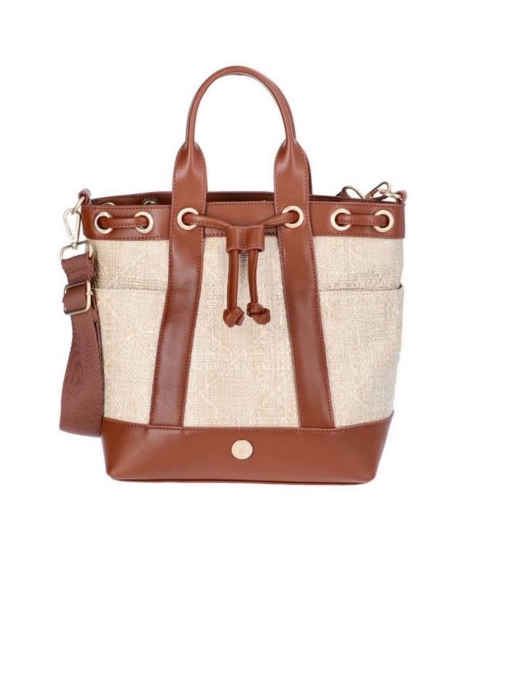 Women’s Canvas & Brown Leather Tote Bag